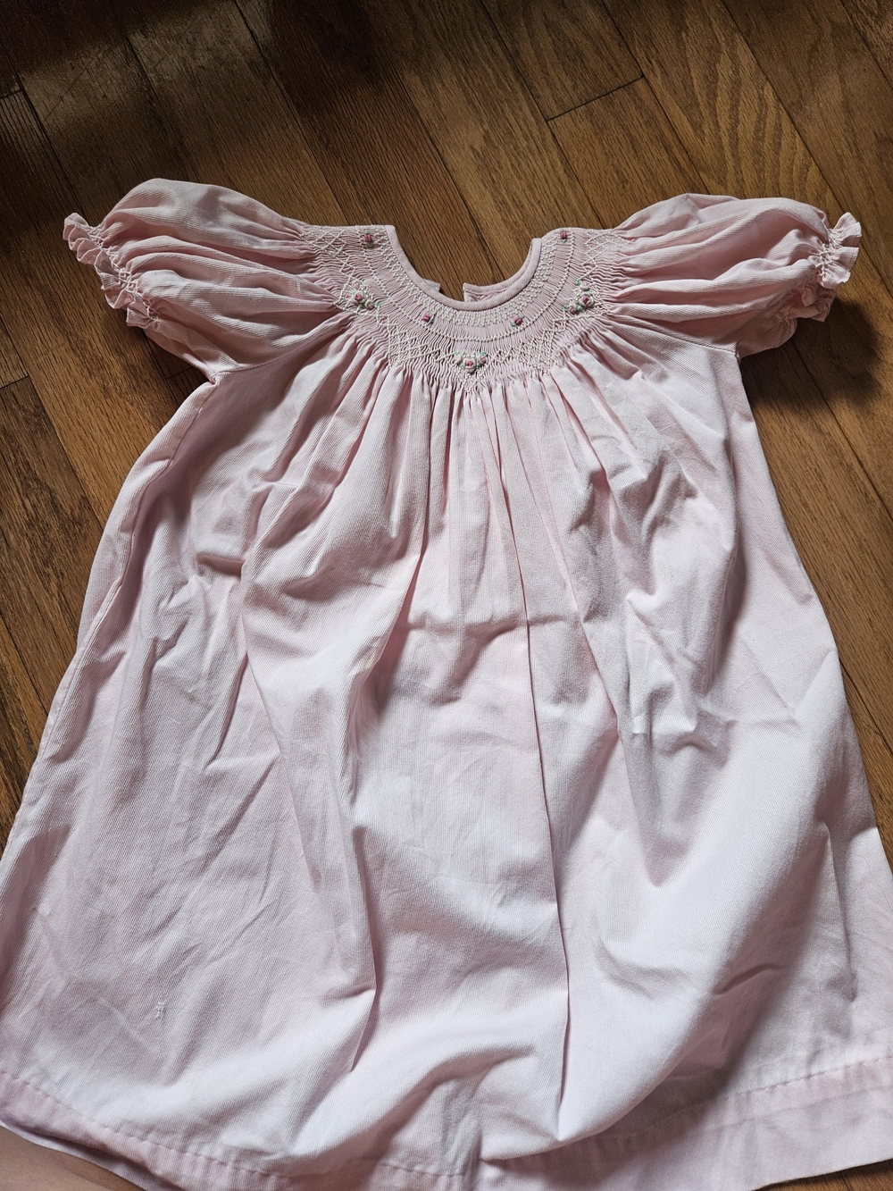 Classic Pink Smocked Kids Dress